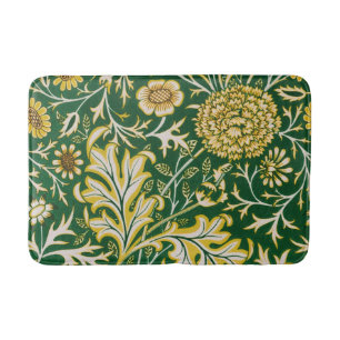 Vintage William Morris Cherwell Green Floral Art Bath Mat