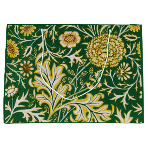 Vintage William Morris Cherwell Green Floral Art Large Gift Bag