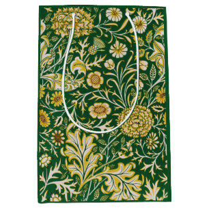 Vintage William Morris Cherwell Green Floral Art Medium Gift Bag