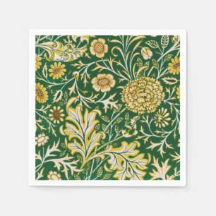 Vintage William Morris Cherwell Green Floral Art Napkin