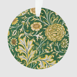 Vintage William Morris Cherwell Green Floral Art Ornament