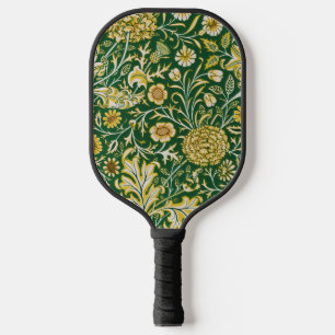 Vintage William Morris Cherwell Green Floral Art Pickleball Paddle