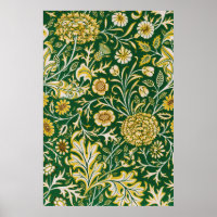 Vintage William Morris Cherwell Green Floral Art