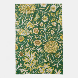 Vintage William Morris Cherwell Green Floral Art Tea Towel