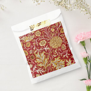 Vintage William Morris Cherwell Red Floral Art Favour Bags