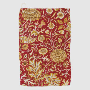 Vintage William Morris Cherwell Red Floral Art Golf Towel