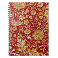 Vintage William Morris Cherwell Red Floral Art