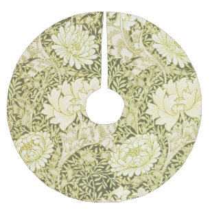 Vintage William Morris Chrysanthemum Pattern Brushed Polyester Tree Skirt