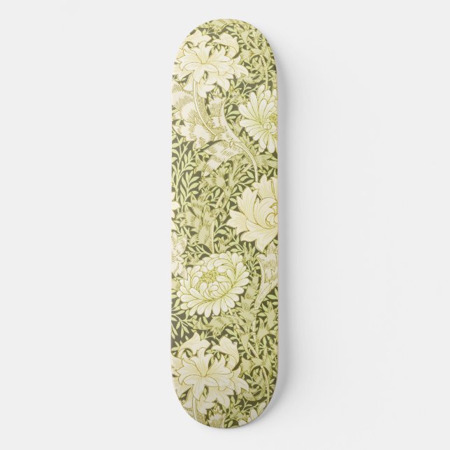 Vintage William Morris Chrysanthemum Pattern Skateboard (Front)