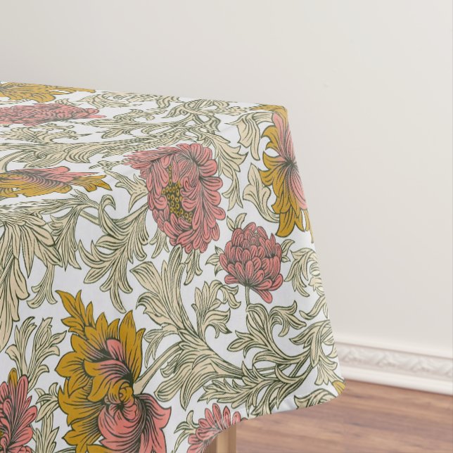 Vintage William Morris Chrysanthemum Pattern Tablecloth (In Situ)
