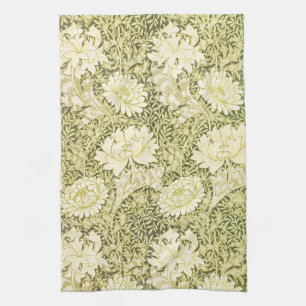 Vintage William Morris Chrysanthemum Pattern Tea Towel