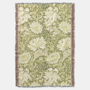 Vintage William Morris Chrysanthemum Pattern Throw Blanket