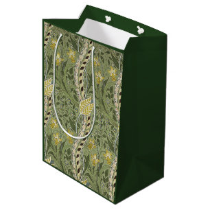 Vintage William Morris Daffodil Flowers Yellow    Medium Gift Bag