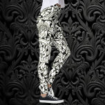 Vintage William Morris Decorative Textile Pattern Leggings<br><div class="desc">Vintage illustration William Morris decorative textile wallpaper pattern featuring a pre-raphaelite black and white floral nature scene. Victorian flowers and plants from the garden in an intricate chic and elegant scroll pattern.</div>