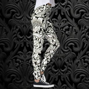 Vintage William Morris Decorative Textile Pattern Leggings