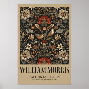 Vintage William Morris Exhibition Poster - Brown
