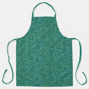 Vintage William Morris Floral Pattern Green Apron