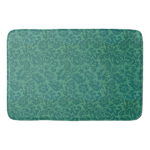 Vintage William Morris Floral Pattern Green  Bath Mat
