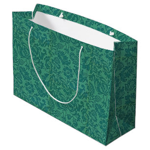 Vintage William Morris Floral Pattern Green Large Gift Bag