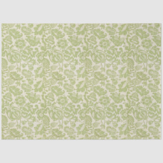 Vintage William Morris Floral Pattern Green Tissue Paper