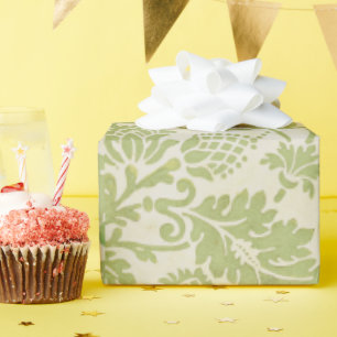 Vintage William Morris Floral Pattern Green Wrapping Paper