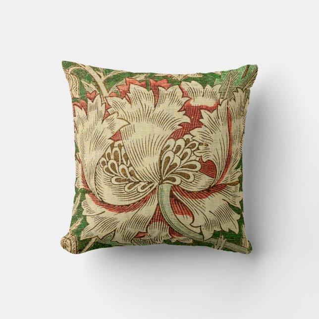 Vintage William Morris Flower Reversible Cushion (Front)