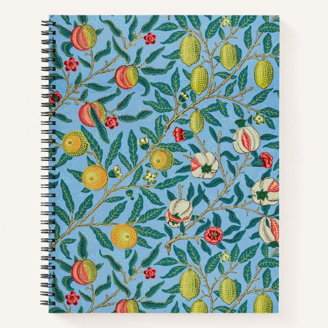 Vintage William Morris Four Fruits Pattern Notebook (Front)