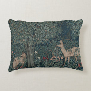 Vintage William Morris Greenery Forest Animals Decorative Cushion