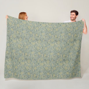 Vintage William Morris Jasmine Fleece Blanket