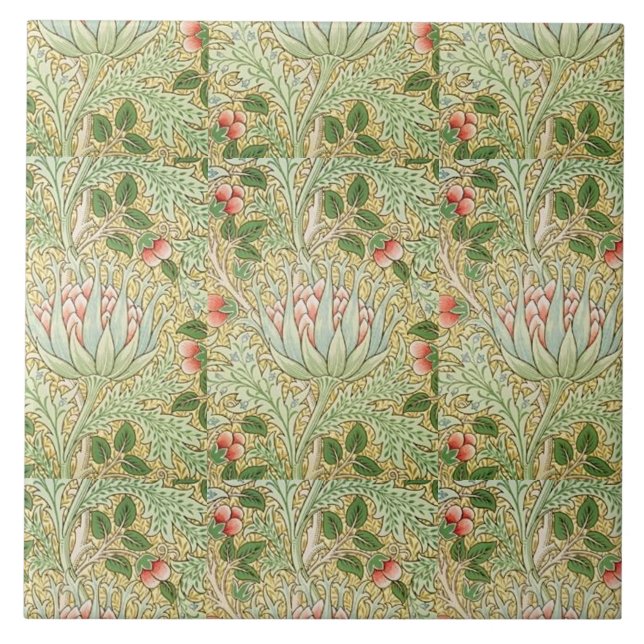 Vintage William Morris John Dearle Artichoke Tile (Front)