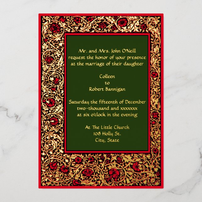 Vintage William Morris Kelmscott Floral Wedding (Front)