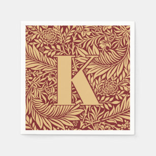 Vintage William Morris Larkspur Pattern Monogram Napkin