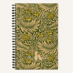 Vintage William Morris Larkspur Pattern Monogram Notebook