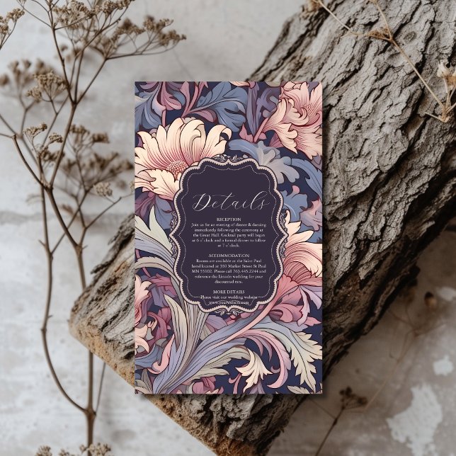 Vintage William Morris Lavender Wedding Enclosure Card (Creator Uploaded)