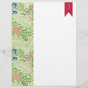 Vintage William Morris Leaves and Flowers Custom Letterhead
