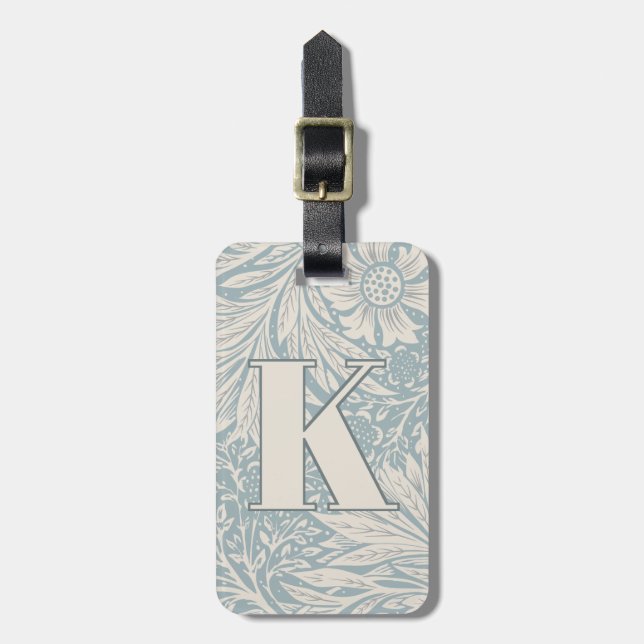 Vintage William Morris Marigold Pattern Luggage Tag (Front Vertical)