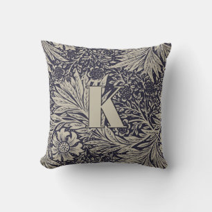 Vintage William Morris Marigold Pattern Monogram Cushion