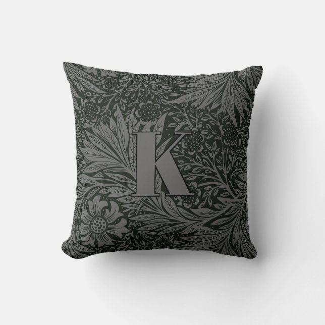 Vintage William Morris Marigold Pattern Monogram Cushion (Front)