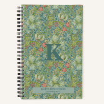 Vintage William Morris Navy Blue Red Chrysanthemum