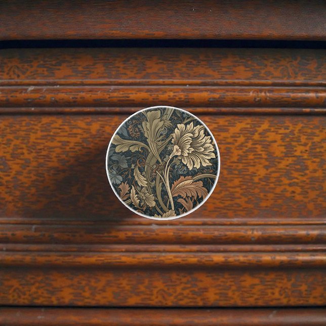 Vintage William Morris Pattern Ceramic Knob (Creator Uploaded)