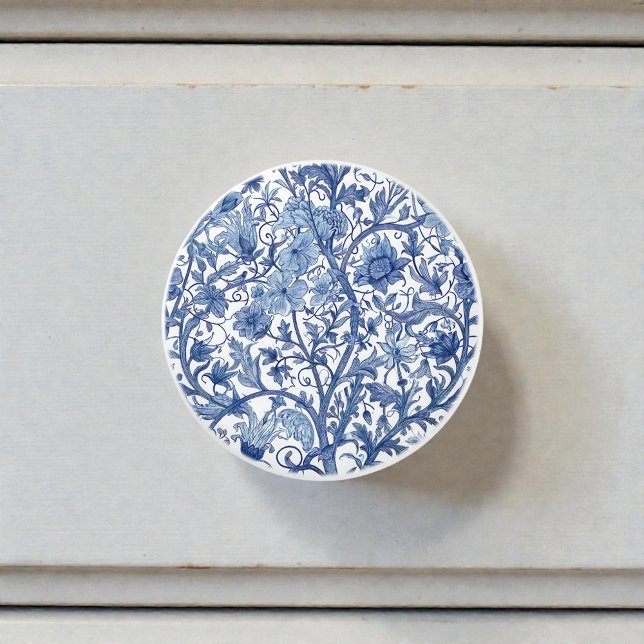 Vintage William Morris Pattern Ceramic Knob (Creator Uploaded)