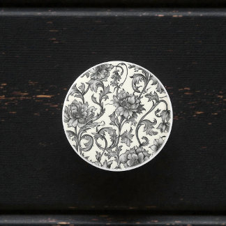 Vintage William Morris Pattern Ceramic Knob