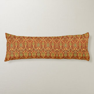 Vintage William Morris Pattern Red Turquoise Gold Body Cushion