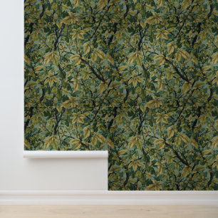 Vintage William Morris Patterns Floral Green Wallpaper