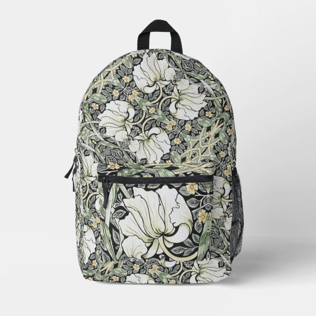 Vintage William Morris Pimpernel Pattern Printed Backpack (Front)