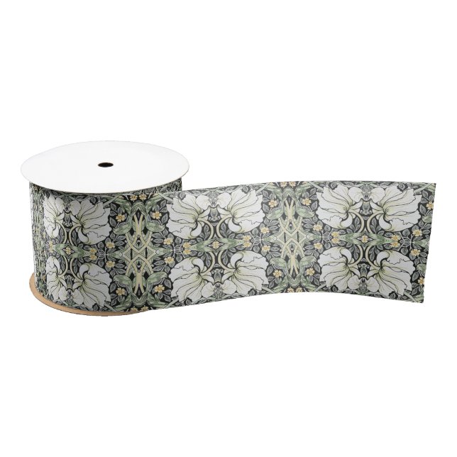 Vintage William Morris Pimpernel Pattern Satin Ribbon (Spool)
