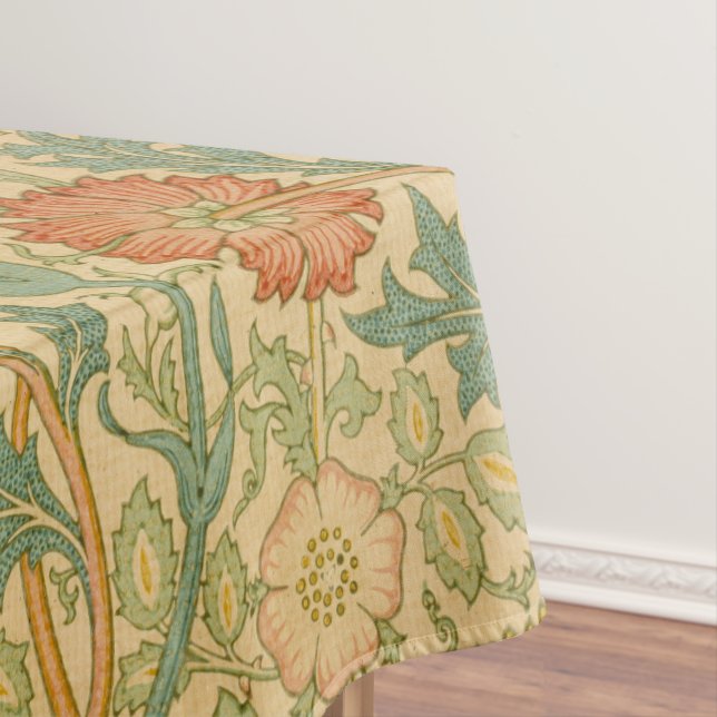 Vintage William Morris Pink and Rose Tablecloth (In Situ)