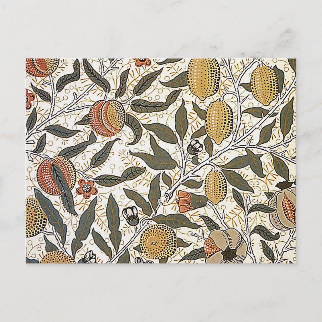 Vintage William Morris Pomegranate Postcard (Front)