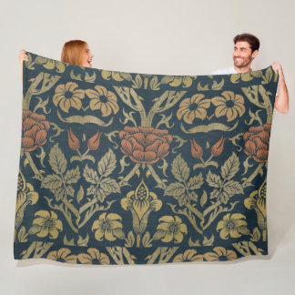 Vintage William Morris Rose and Lily Fleece Blanket