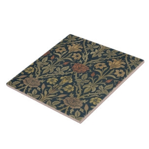 Vintage William Morris Rose and Lily Tile
